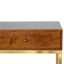 Industrial 2 Drawer Console Table with Iron Base