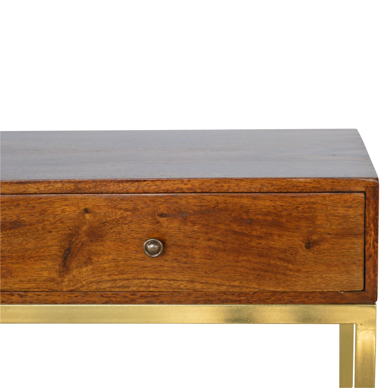 Industrial 2 Drawer Console Table with Iron Base