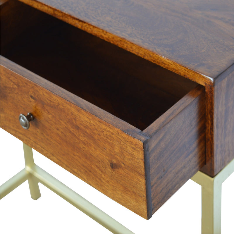 Industrial 2 Drawer Console Table with Iron Base