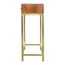 Industrial 2 Drawer Console Table with Iron Base