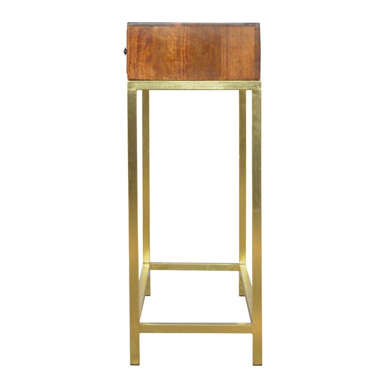 Industrial 2 Drawer Console Table with Iron Base