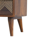 3 Drawer Brass Chevron Nightstand
