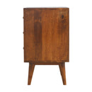 3 Drawer Brass Chevron Nightstand