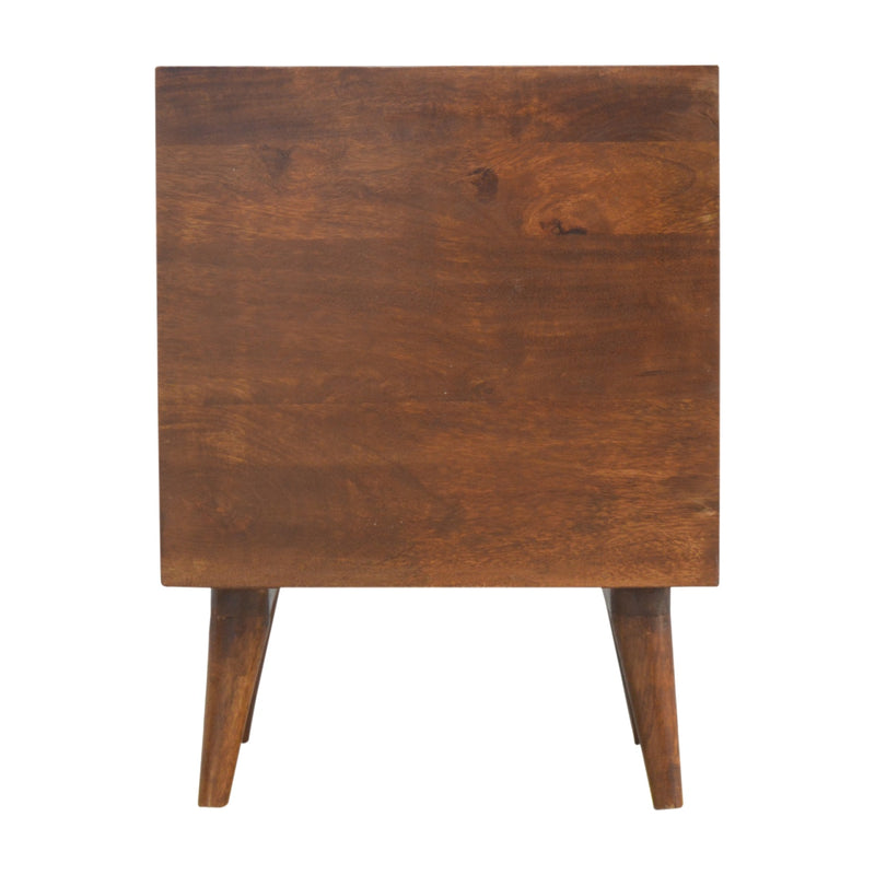 3 Drawer Brass Chevron Nightstand