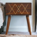 Geo Brass Inlay Nightstand Artisan