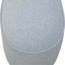 Light Grey Tweed Oval Footstool