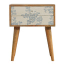 Blue Floral Screen Printed Nightstand