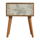 Green Floral Screen Printed Nightstand