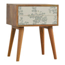 Green Floral Screen Printed Nightstand