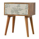 Green Floral Screen Printed Nightstand