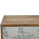 Green Floral Screen Printed Nightstand