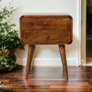 Curved Chestnut nightstand Artisan