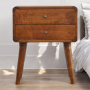 Curved Chestnut nightstand Artisan