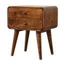 Curved Chestnut nightstand Artisan