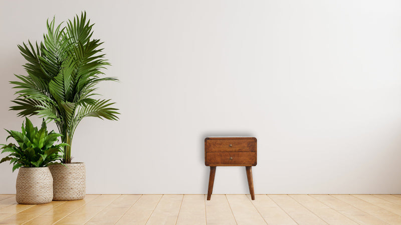Curved Chestnut nightstand Artisan