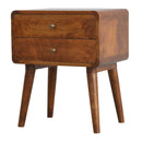 Curved Chestnut nightstand Artisan