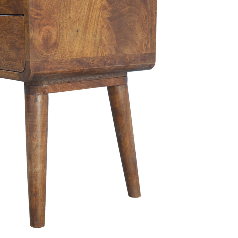 Curved Chestnut nightstand Artisan