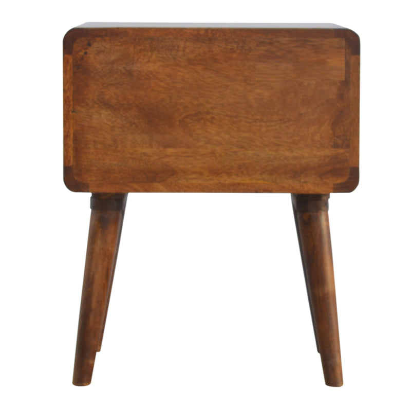 Curved Chestnut nightstand Artisan
