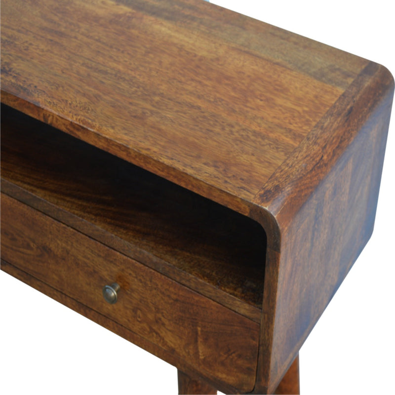 Curved Chestnut Console Table Artisan