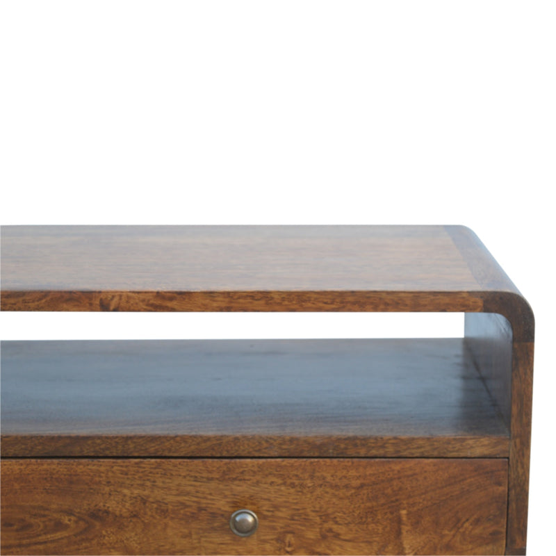 Curved Chestnut Console Table Artisan