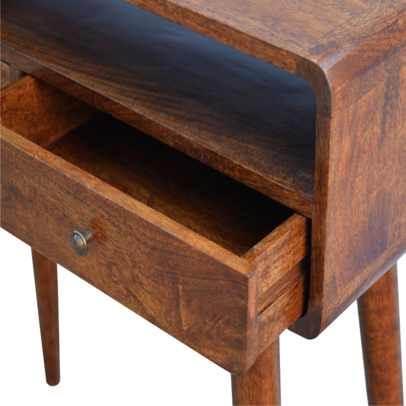 Curved Chestnut Console Table Artisan