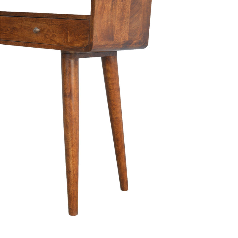 Curved Chestnut Console Table Artisan