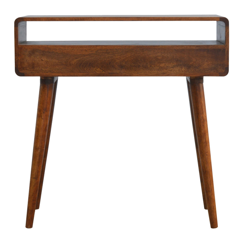 Curved Chestnut Console Table Artisan