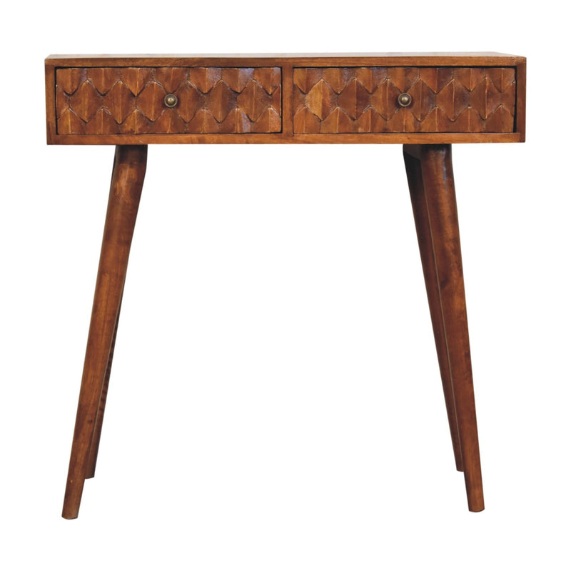 Chestnut Pineapple Console Table