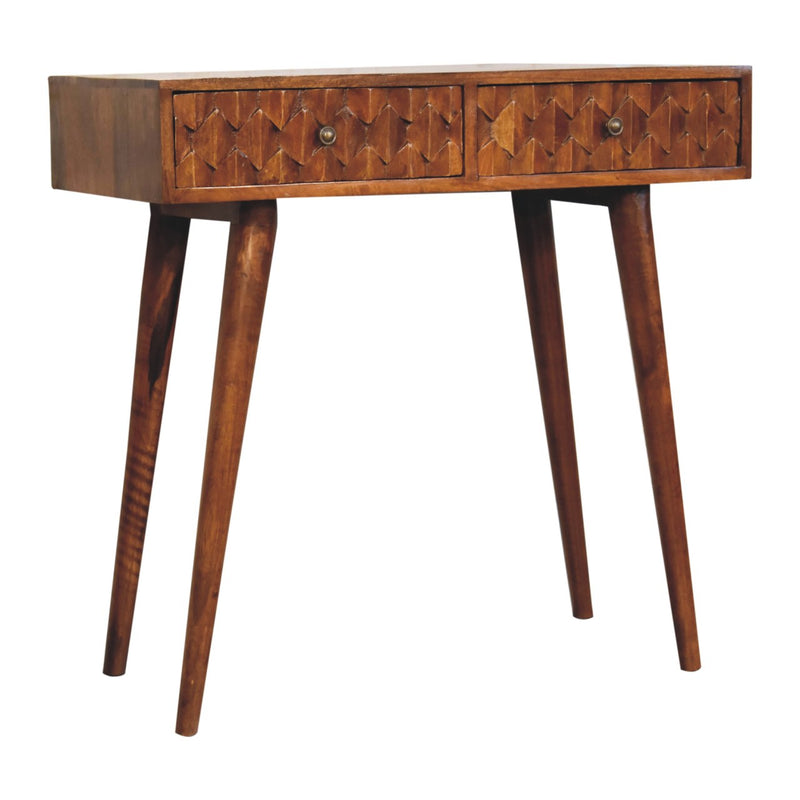 Chestnut Pineapple Console Table