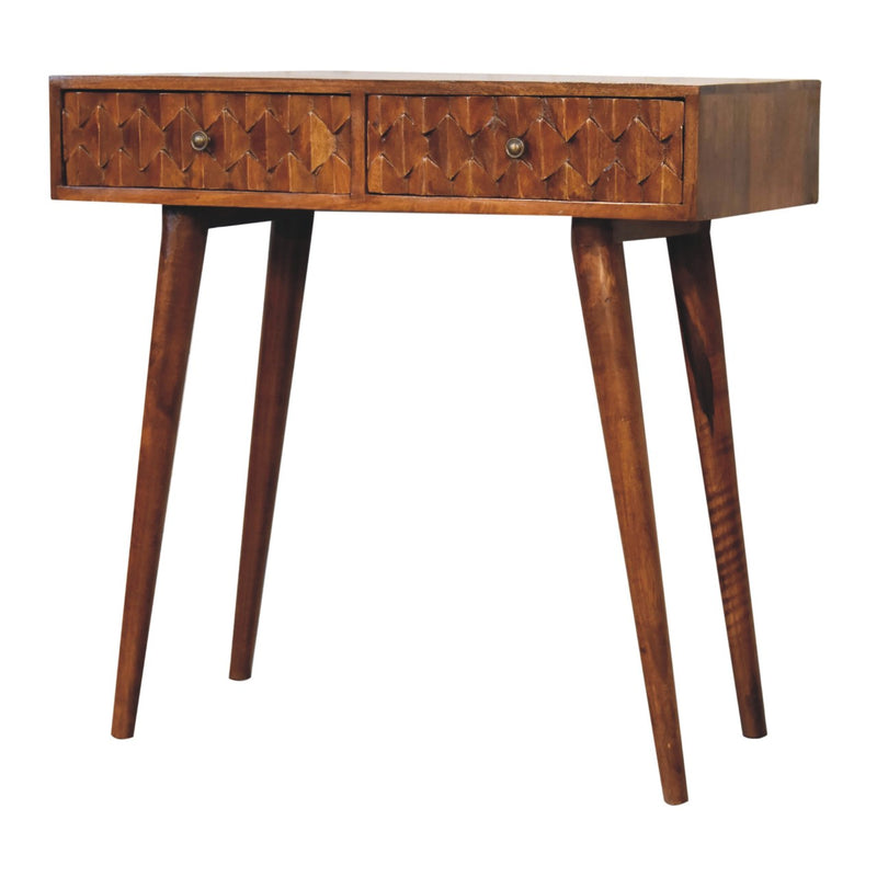 Chestnut Pineapple Console Table