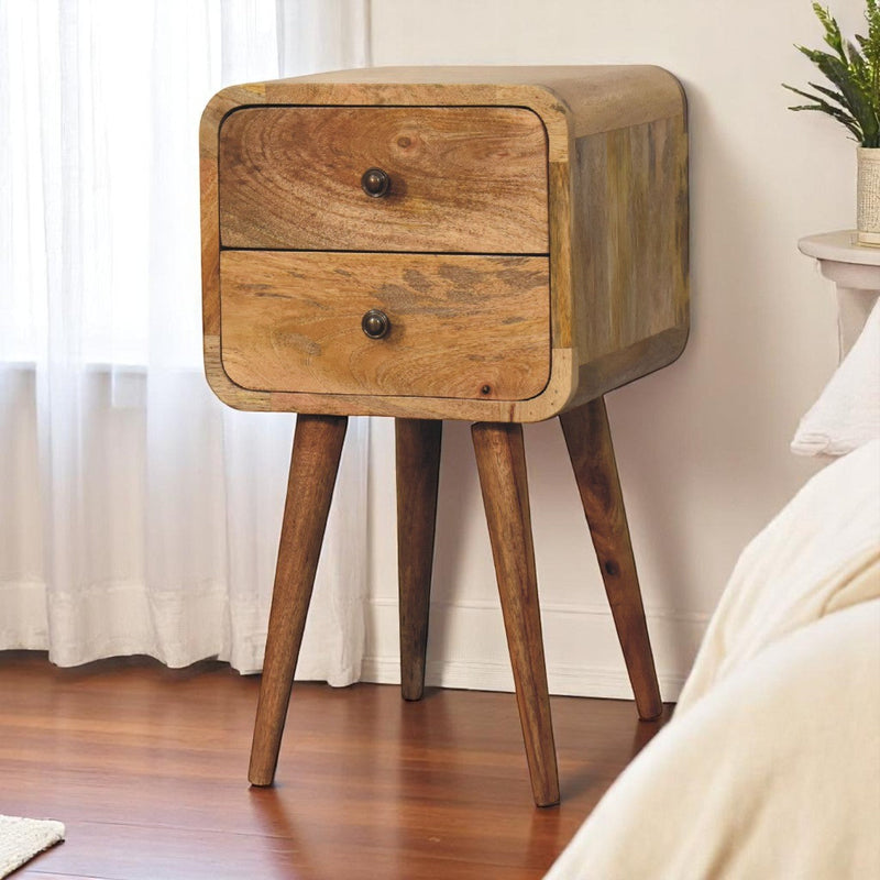 Curved Chestnut nightstand Artisan
