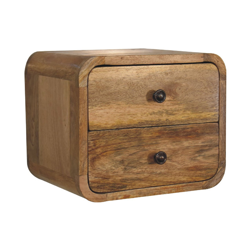Mini Curve Oak-ish Floating nightstand Artisan
