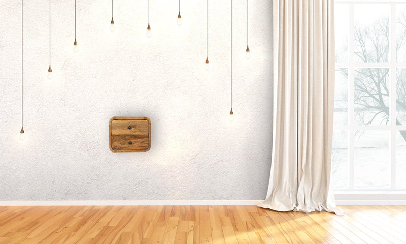 Mini Curve Oak-ish Floating nightstand Artisan