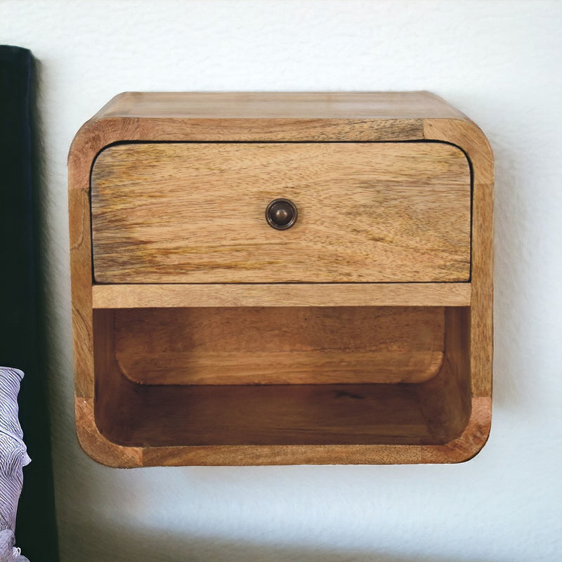 Mini Oak-ish Floating Open nightstand Artisan