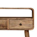 Mini Curved Oak-ish Console Table Artisan