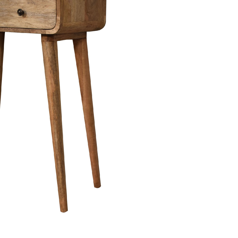 Mini Curved Oak-ish Console Table Artisan