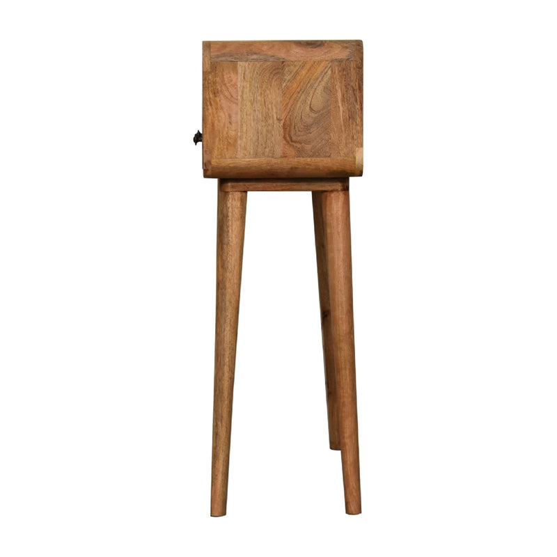 Mini Curved Oak-ish Console Table Artisan