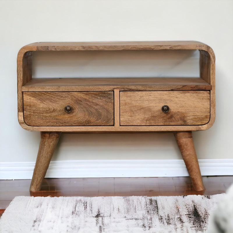 Mini Curved Oak-ish Media Unit Artisan