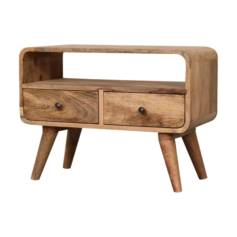 Mini Curved Oak-ish Media Unit Artisan