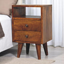 Curved Chestnut nightstand Artisan