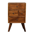 4 Drawer Multi Chestnut nightstand Artisan