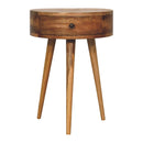 Mini Oak-ish Circular Shape Nightstand