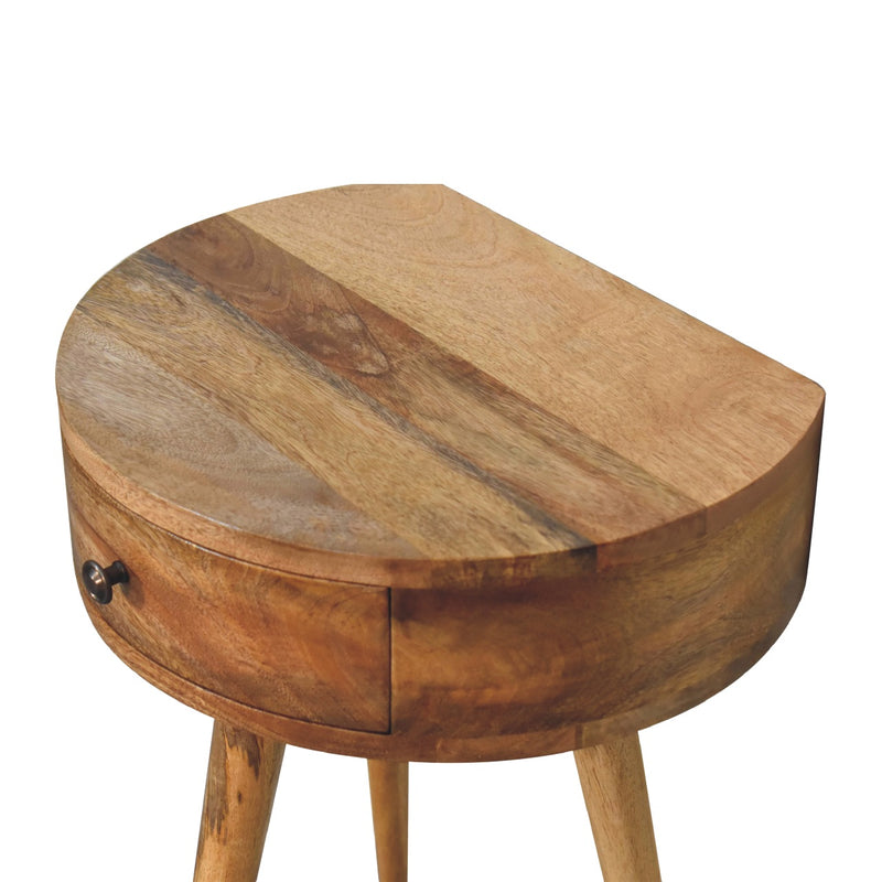 Mini Oak-ish Circular Shape Nightstand