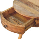 Mini Oak-ish Circular Shape Nightstand