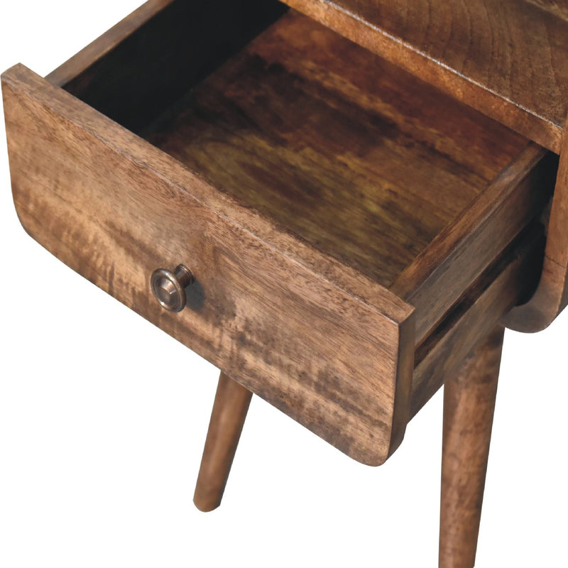 Mini Grey Wash Curve Open Nightstand