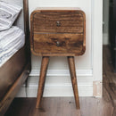 Mini Curved Grey Washed nightstand Artisan