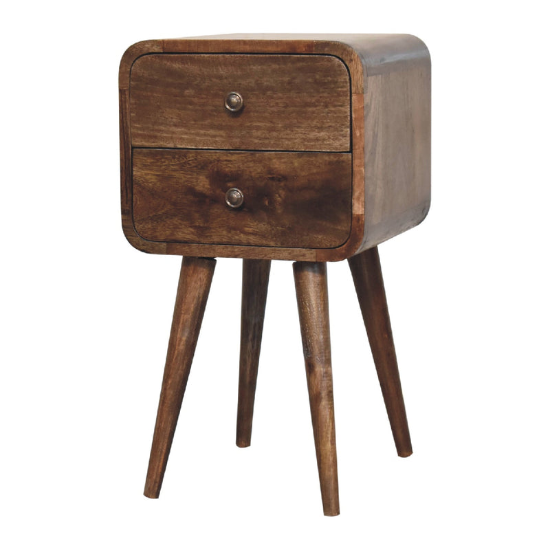 Mini Curved Grey Washed nightstand Artisan