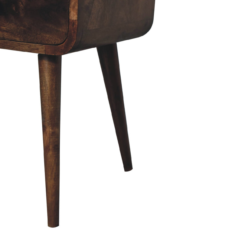Mini Curved Grey Washed nightstand Artisan