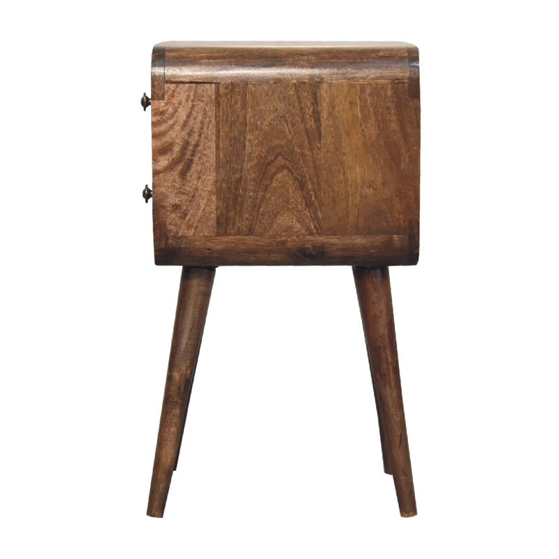 Mini Curved Grey Washed nightstand Artisan