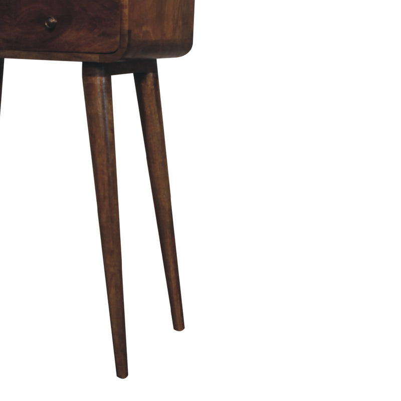 Mini Grey-wash Curved Console Table